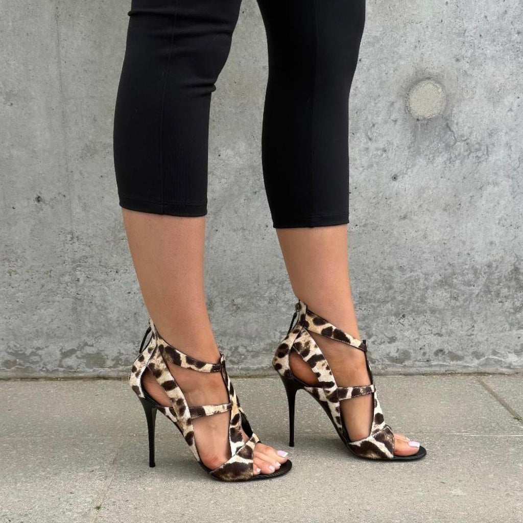 Giuseppe Zanotti Leopard Print Ponyhair Heel Sandals