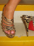 Christian Louboutin Snakeskin Platform Heel Sandals