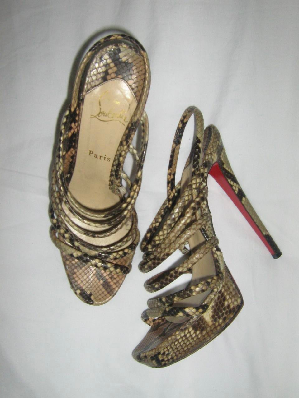 Christian Louboutin Snakeskin Platform Heel Sandals