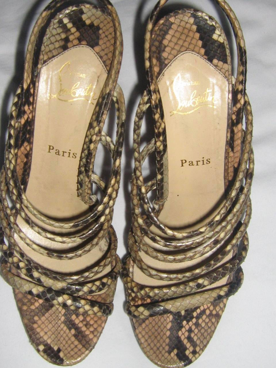 Christian Louboutin Snakeskin Platform Heel Sandals