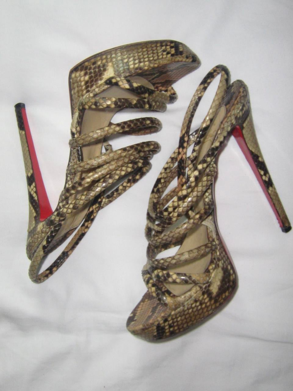 Christian Louboutin Snakeskin Platform Heel Sandals