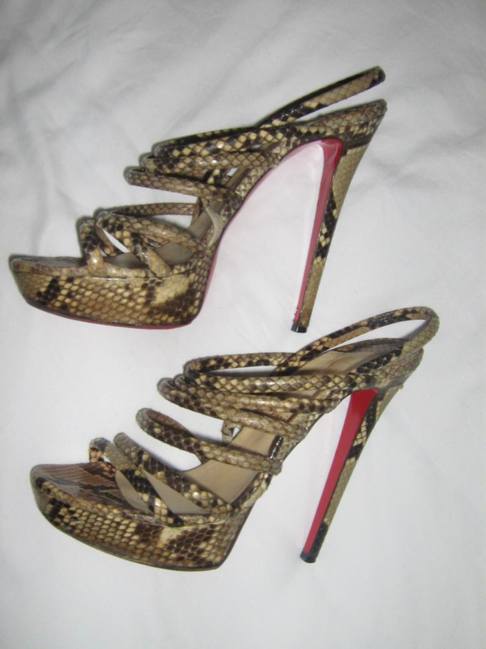 Christian Louboutin Snakeskin Platform Heel Sandals