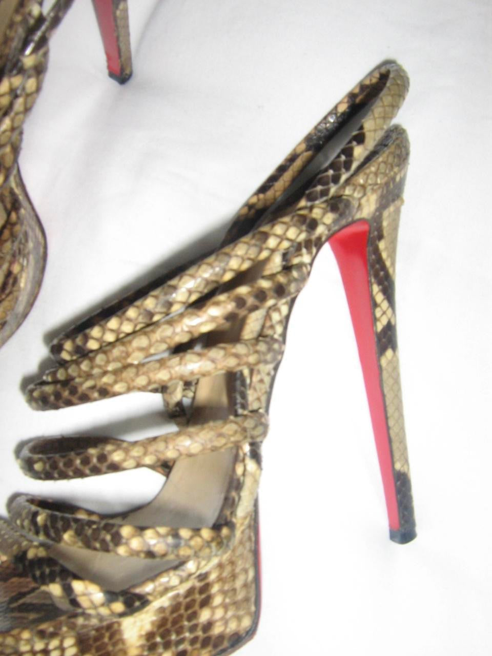 Christian Louboutin Snakeskin Platform Heel Sandals