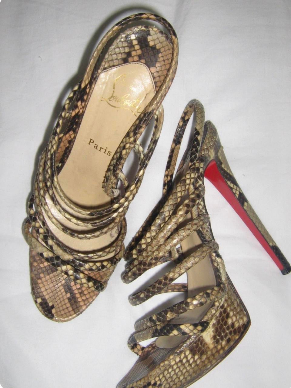 Christian Louboutin Snakeskin Platform Heel Sandals