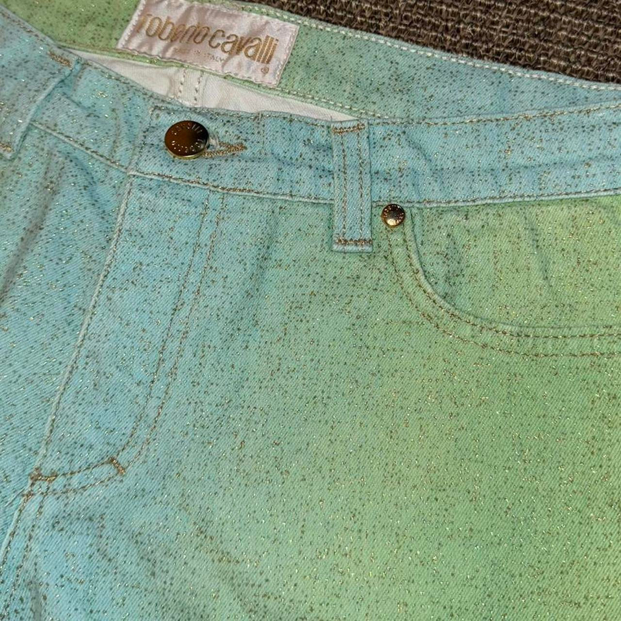 Roberto Cavalli Green and Blue Gradient Jeans
