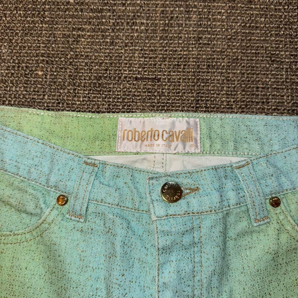 Roberto Cavalli Green and Blue Gradient Jeans