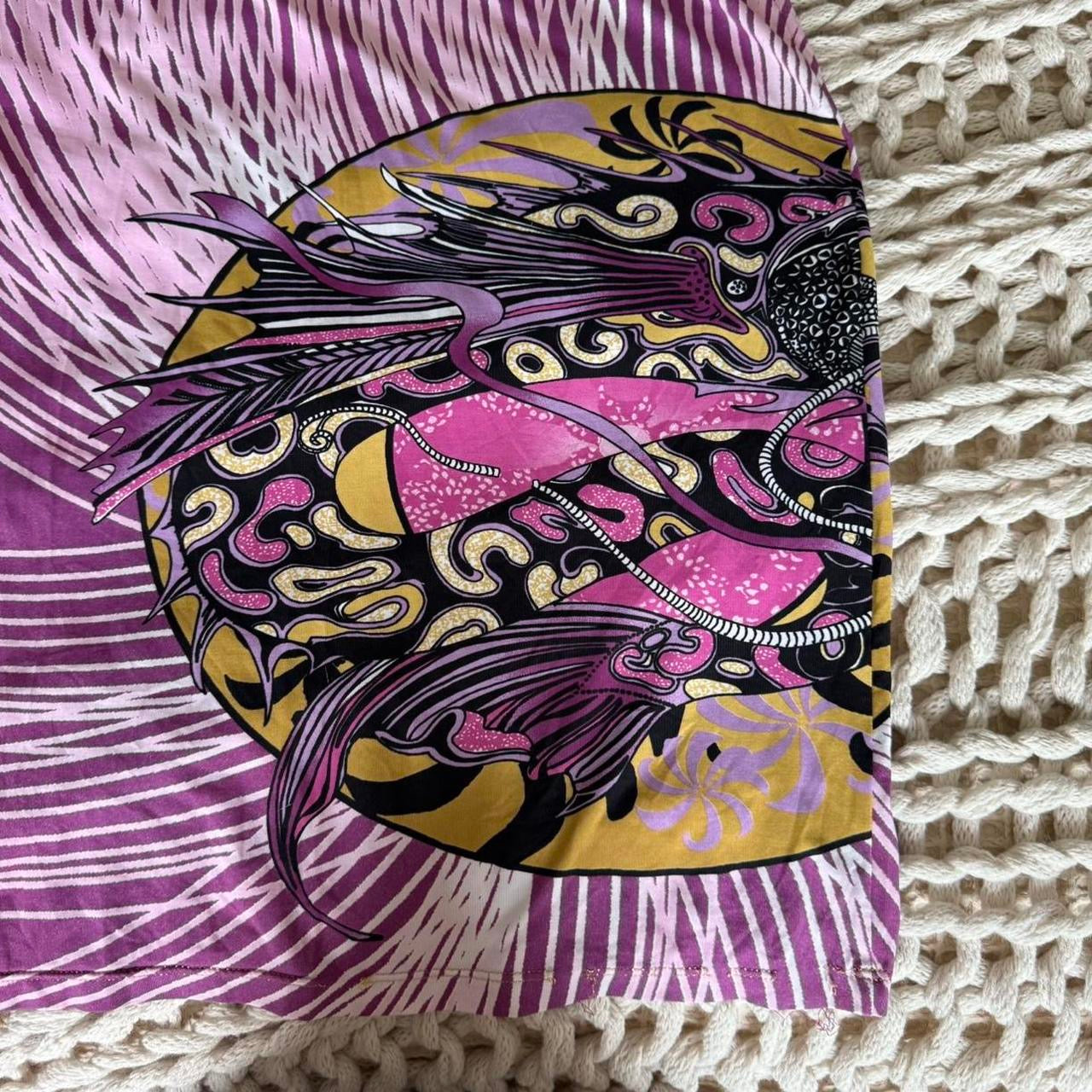 Just Cavalli Purple Dragon Print Bodycon Midi Dress