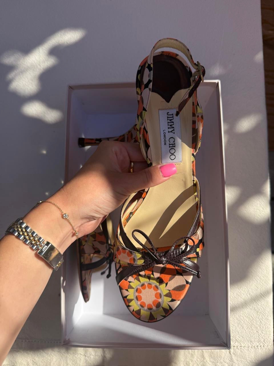 Jimmy Choo Multicoloured Slingback Heels