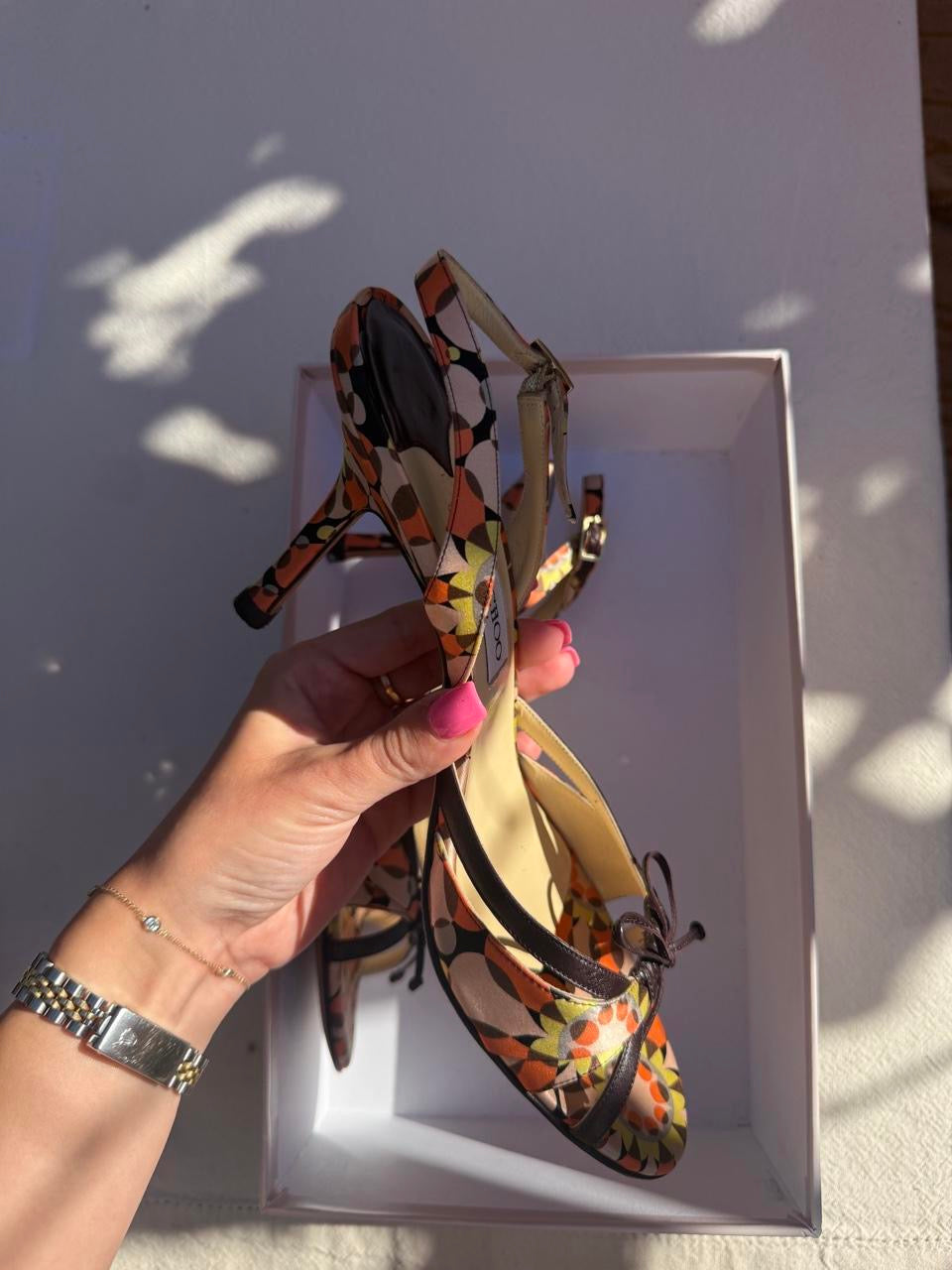 Jimmy Choo Multicoloured Slingback Heels