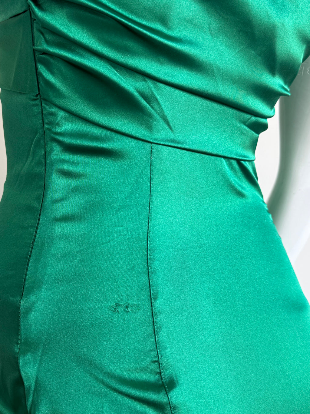 Roberto Cavalli Green Bodycon Ruched Midi Dress