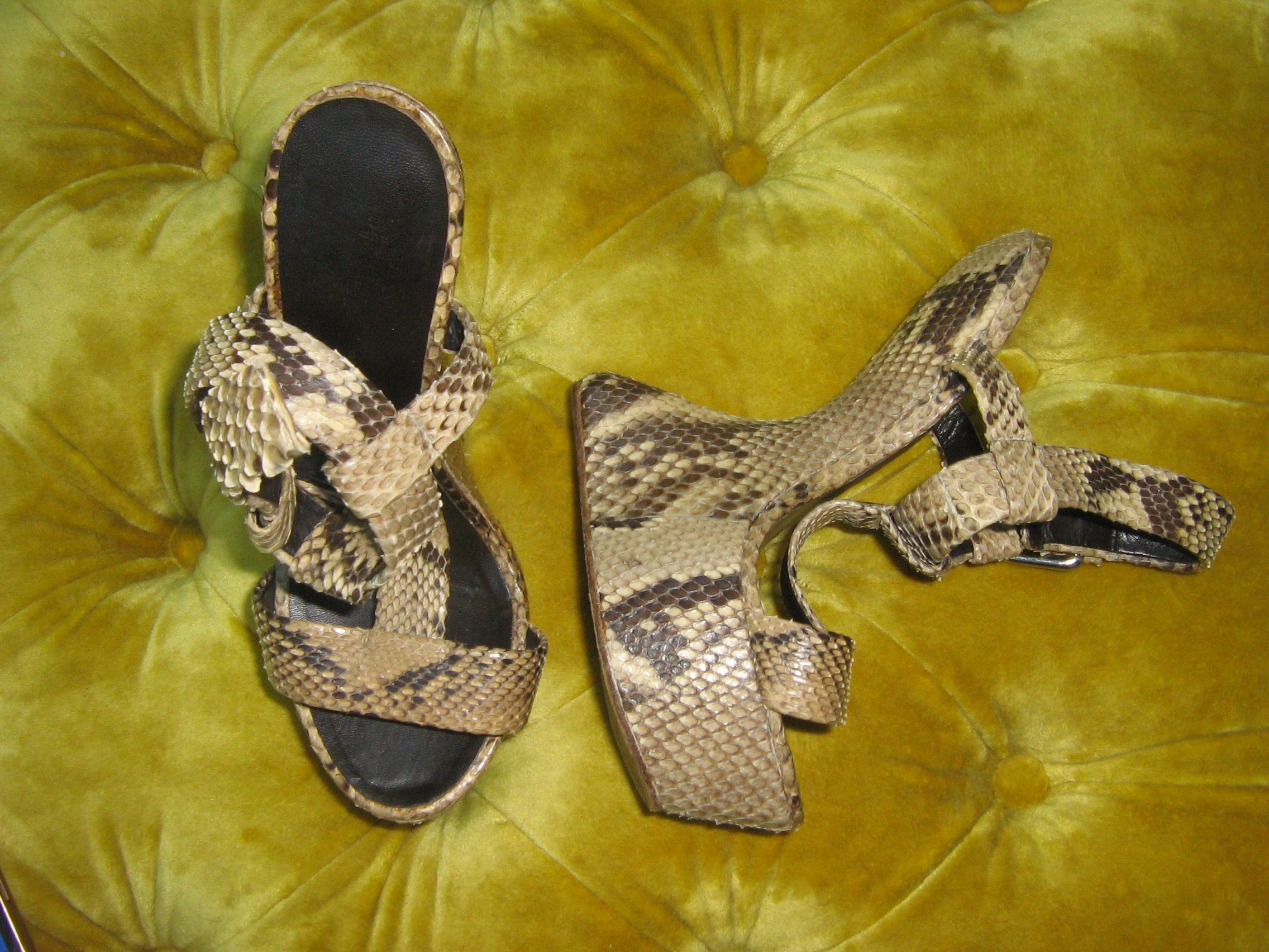 Giuseppe Zanotti Snakeskin Heelless Sandals