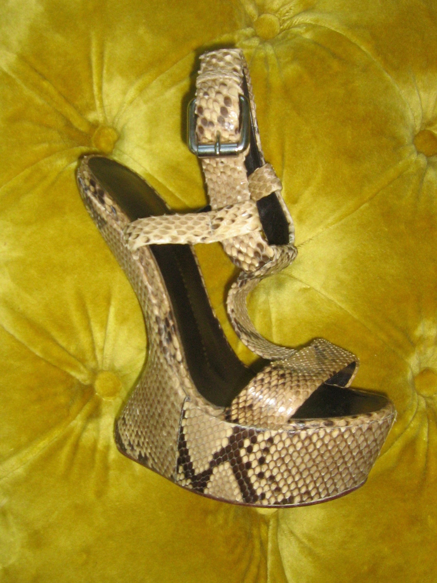 Giuseppe Zanotti Snakeskin Heelless Sandals