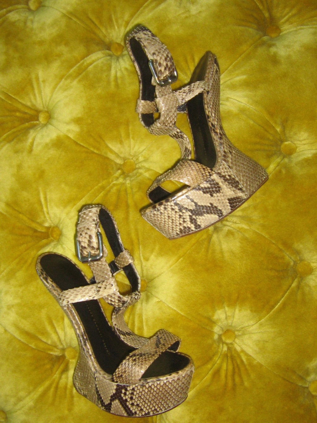 Giuseppe Zanotti Snakeskin Heelless Sandals