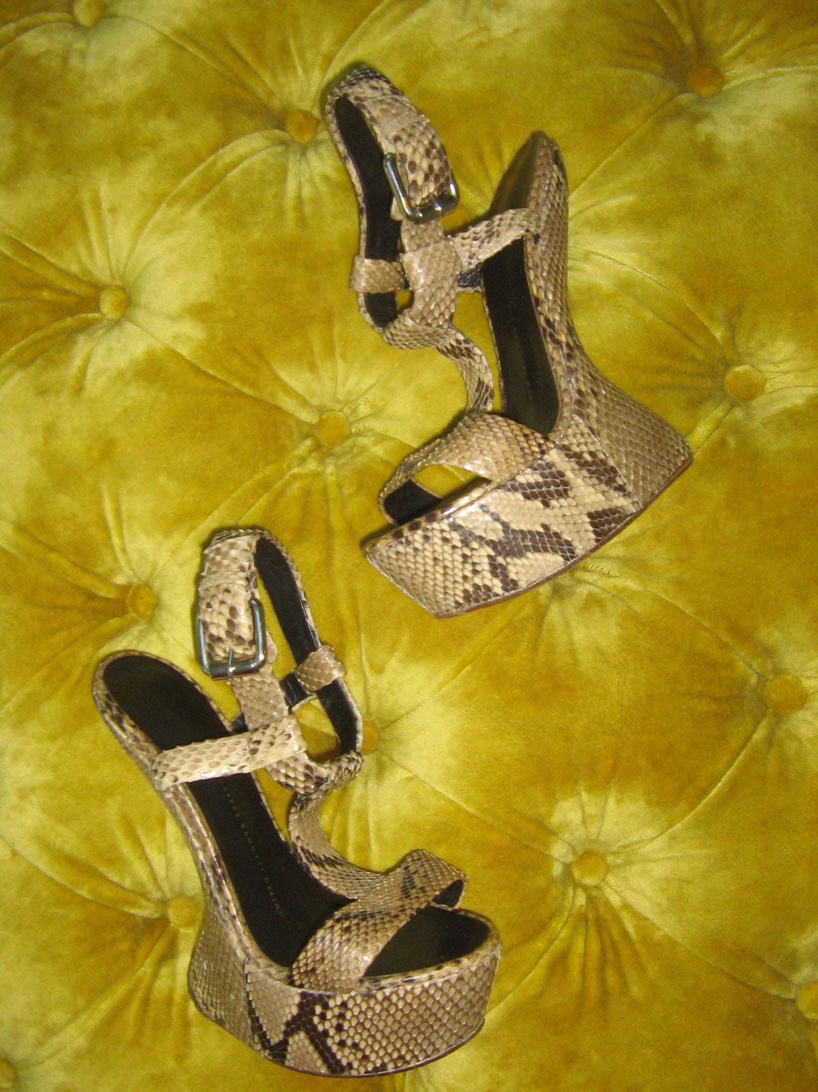 Giuseppe Zanotti Snakeskin Heelless Sandals