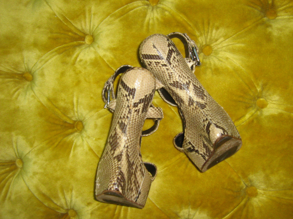 Giuseppe Zanotti Snakeskin Heelless Sandals