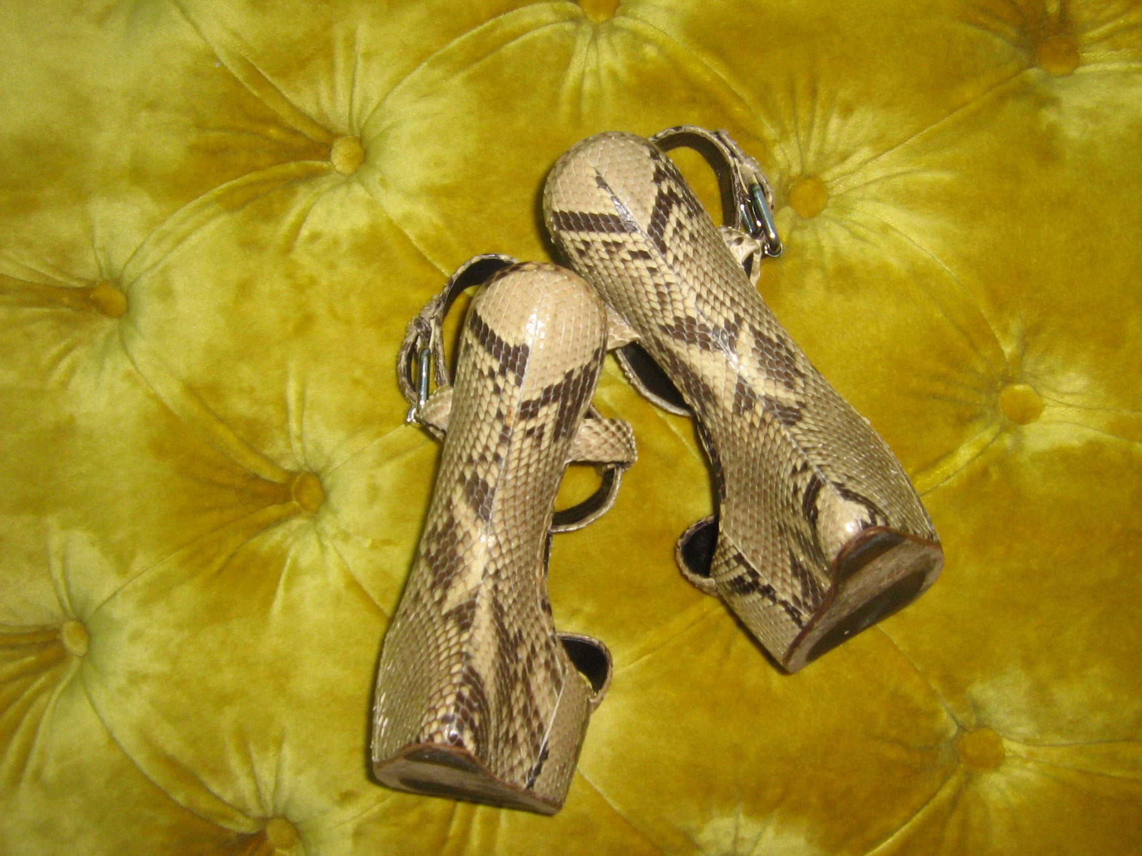 Giuseppe Zanotti Snakeskin Heelless Sandals