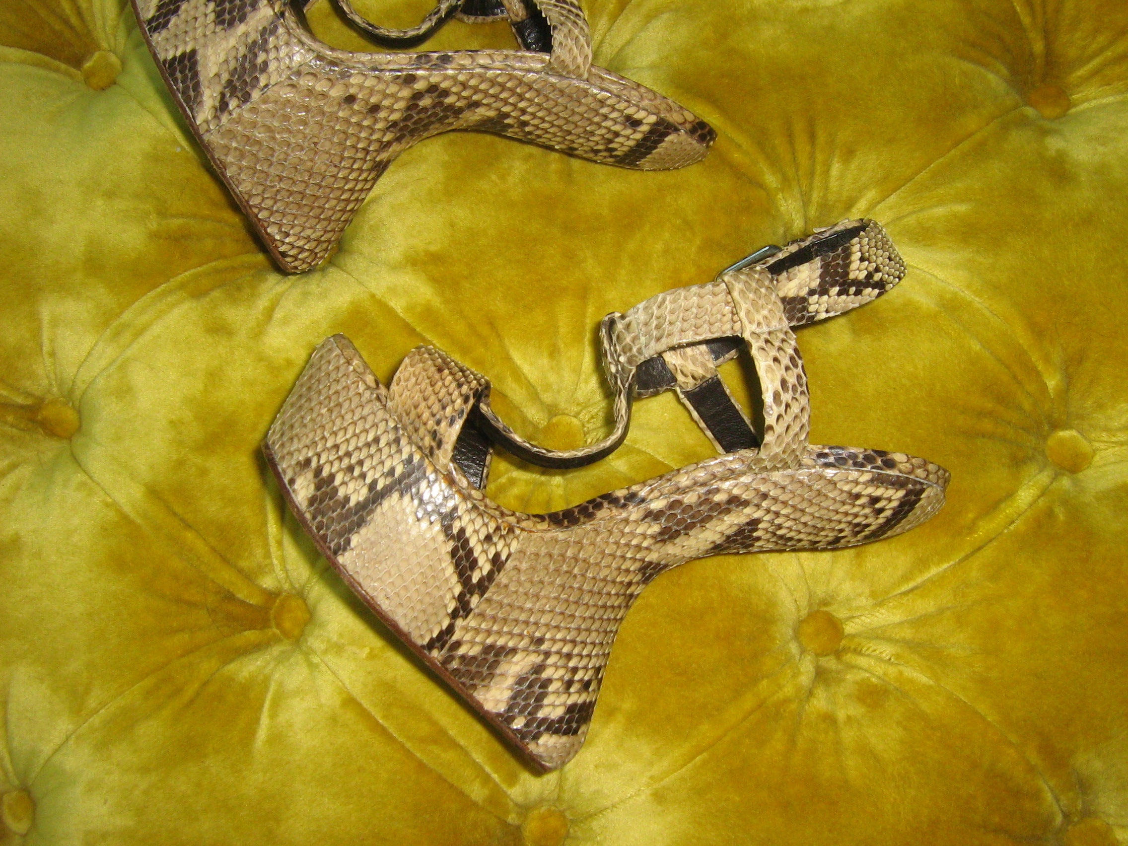 Giuseppe Zanotti Snakeskin Heelless Sandals
