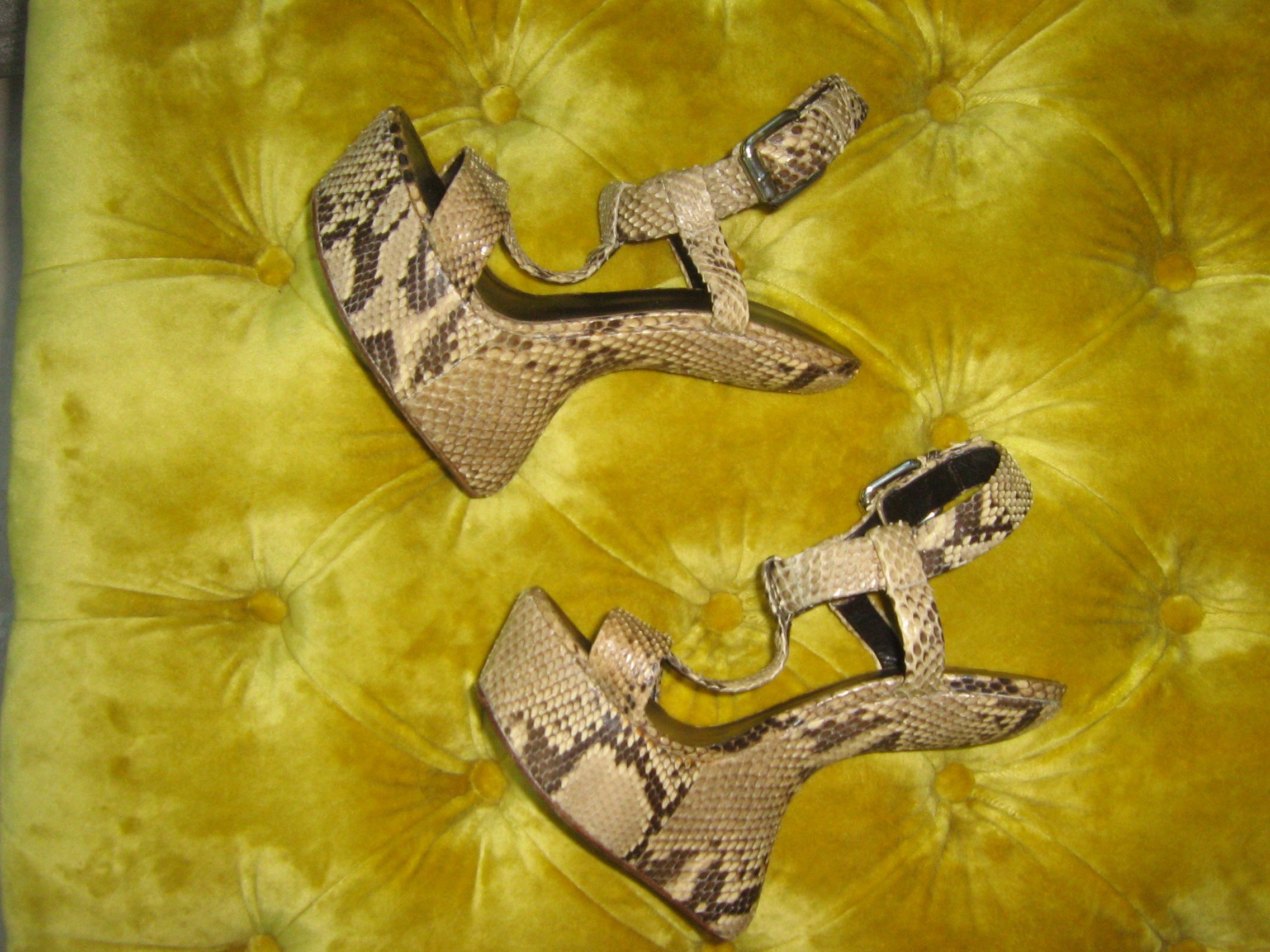 Giuseppe Zanotti Snakeskin Heelless Sandals
