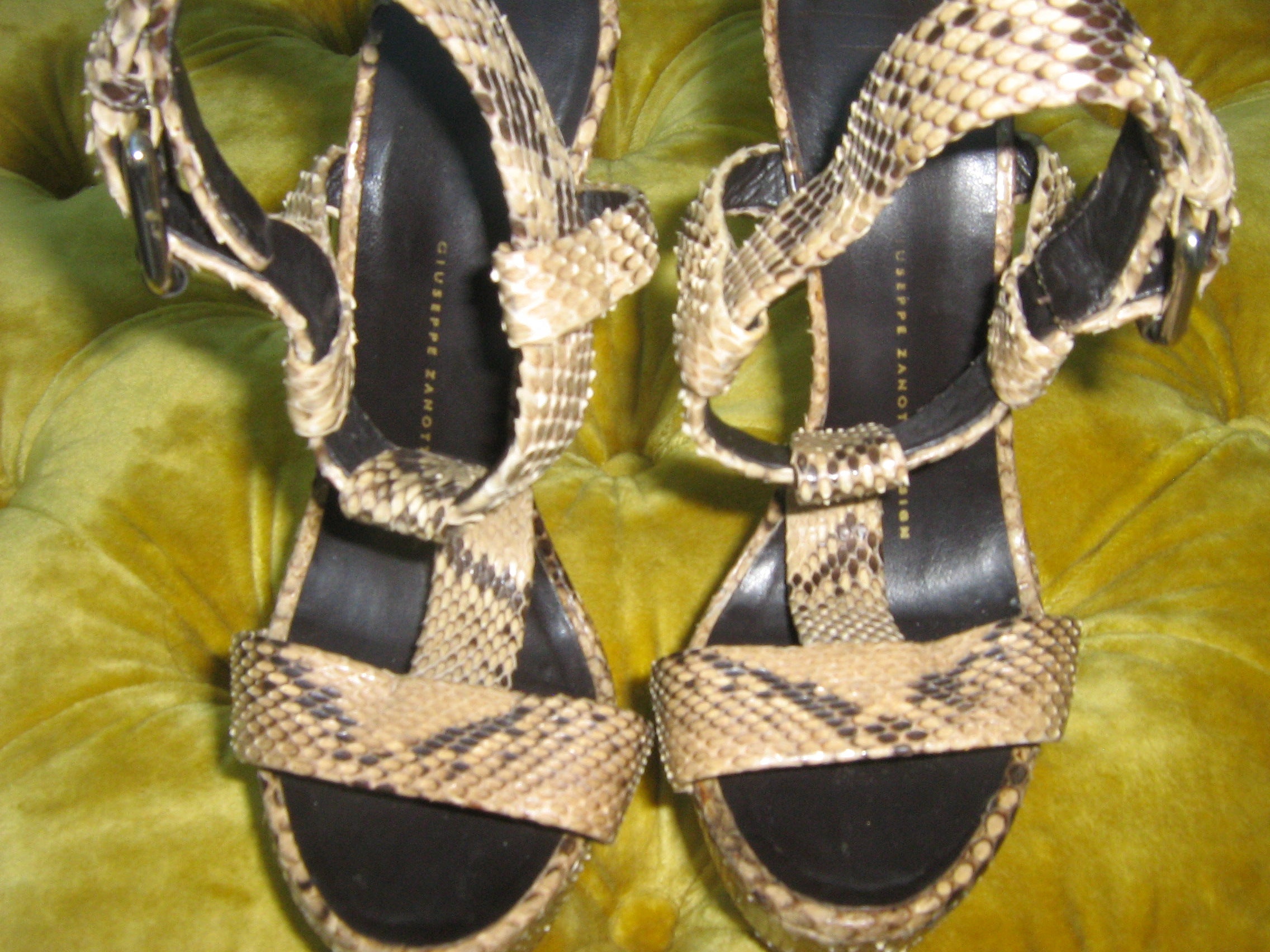 Giuseppe Zanotti Snakeskin Heelless Sandals