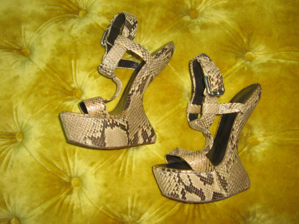 Giuseppe Zanotti Snakeskin Heelless Sandals