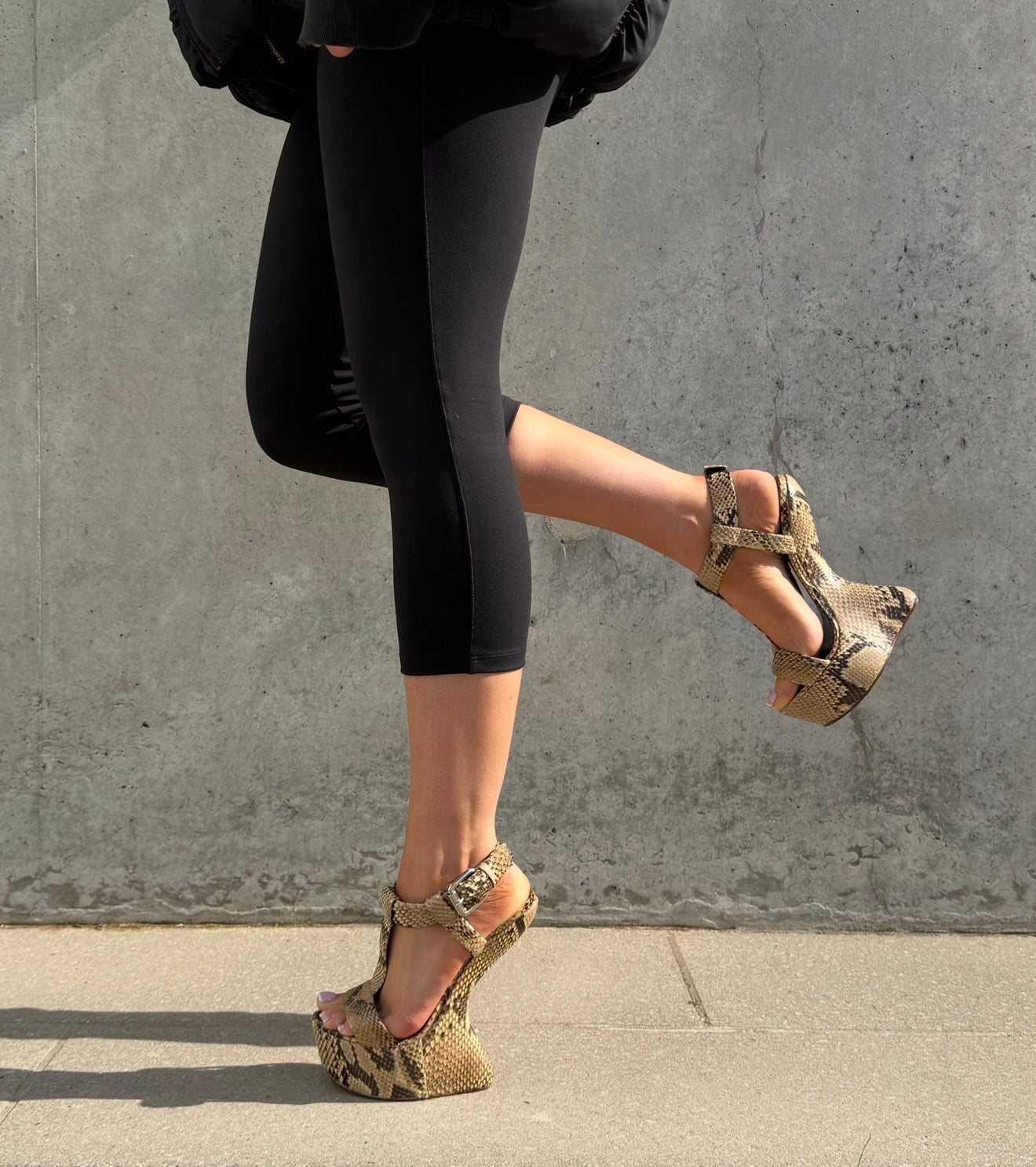 Giuseppe Zanotti Snakeskin Heelless Sandals