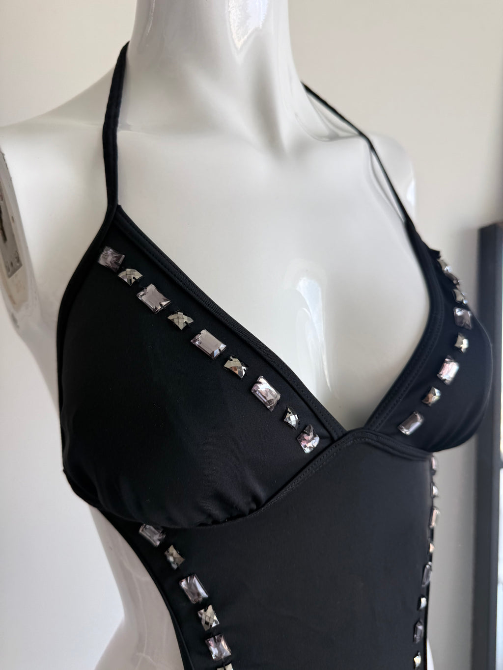 Dorothy Perkins Embellished Black Cutout Swimsuit
