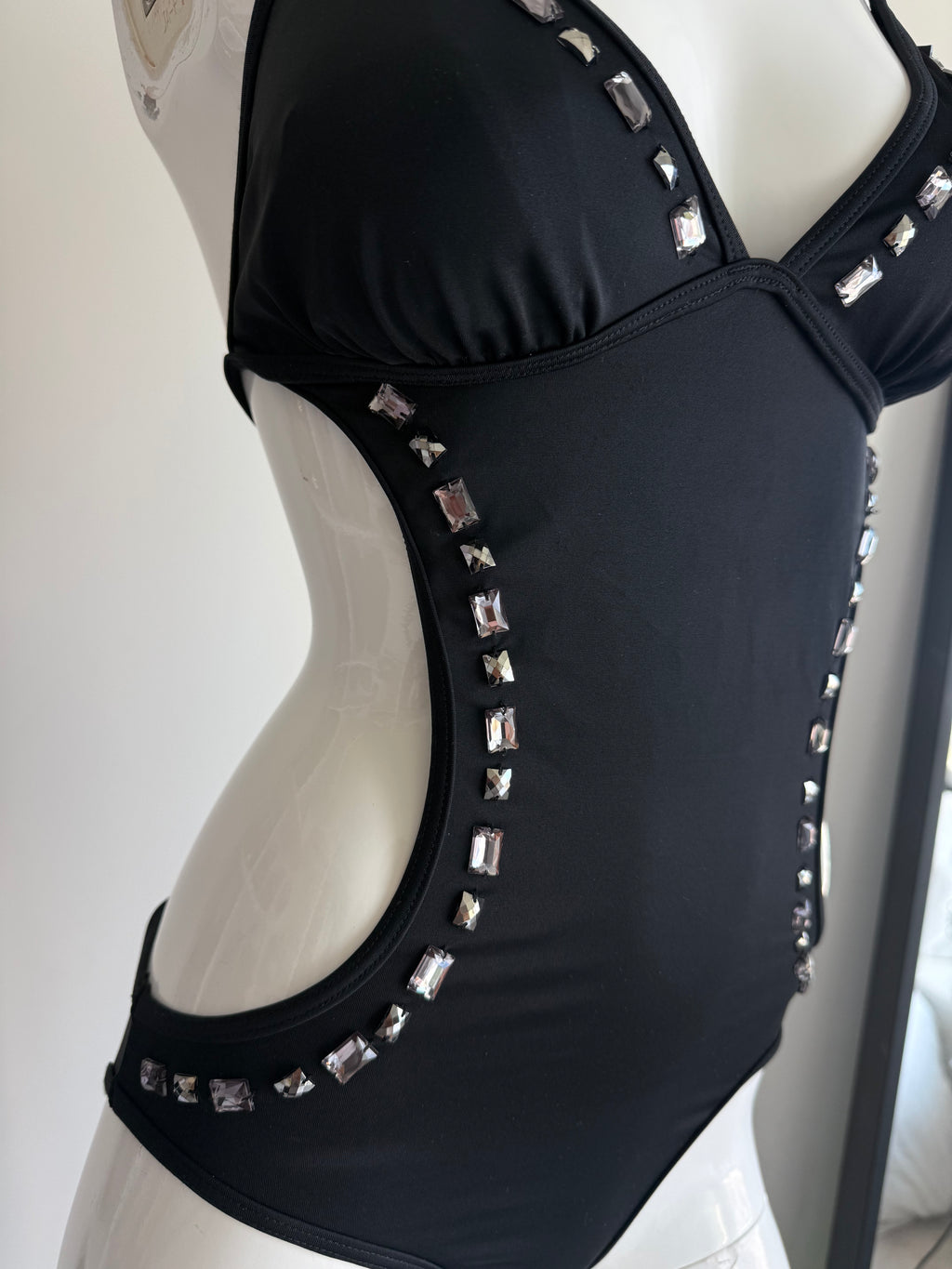 Dorothy Perkins Embellished Black Cutout Swimsuit