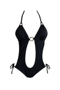 Miss Selfridge Black Cutout Swimsuit