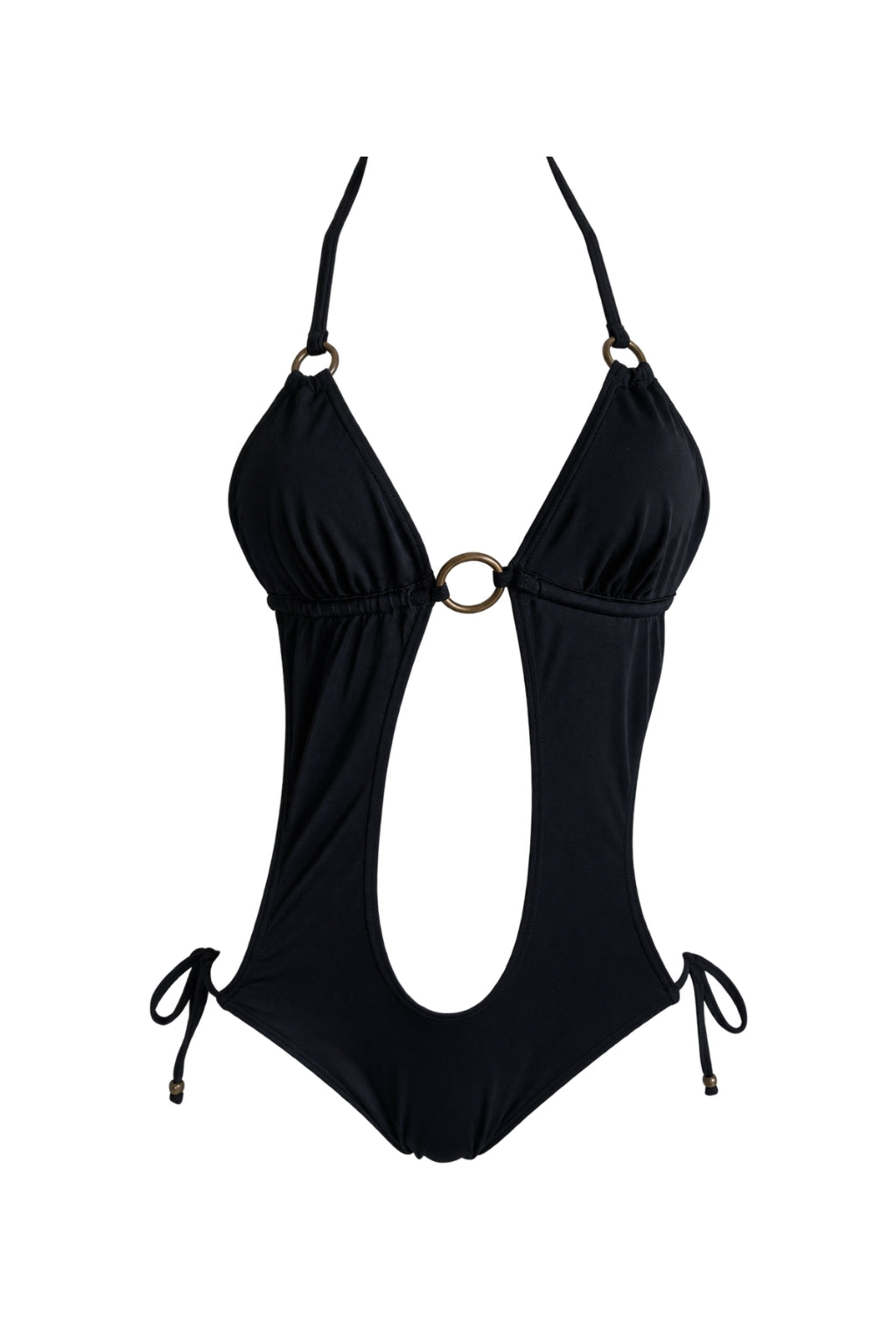 Miss Selfridge Black Cutout Swimsuit